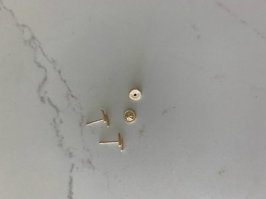 18K Gold Lightning Bolt Stud Earrings | Minimalist Earrings | Everyday Earrings | Dainty Earrings Lightning Studs