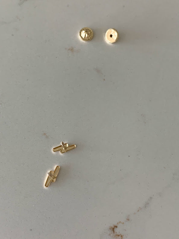 18K Gold Lightning Bolt Stud Earrings | Minimalist Earrings | Everyday Earrings | Dainty Earrings Lightning Studs