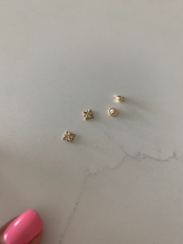 14K Gold 6MM Starburst Studs Earrings, Star Earrings, Gold Studs, Celestial Earrings, Minimalist Style