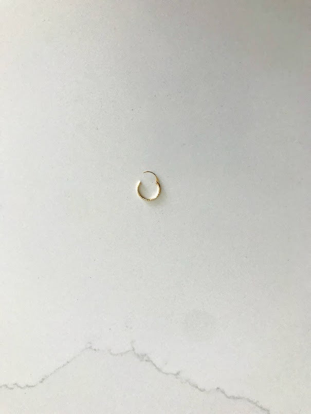 14K Yellow Gold, Open Hoop with Closure Nose or Ear Ring, Yellow Gold Nose or Ear Ring, Hoop Nose or Ear Ring
