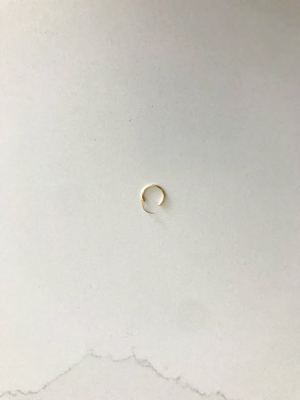 14K Yellow Gold, Open Hoop with Closure Nose or Ear Ring, Yellow Gold Nose or Ear Ring, Hoop Nose or Ear Ring