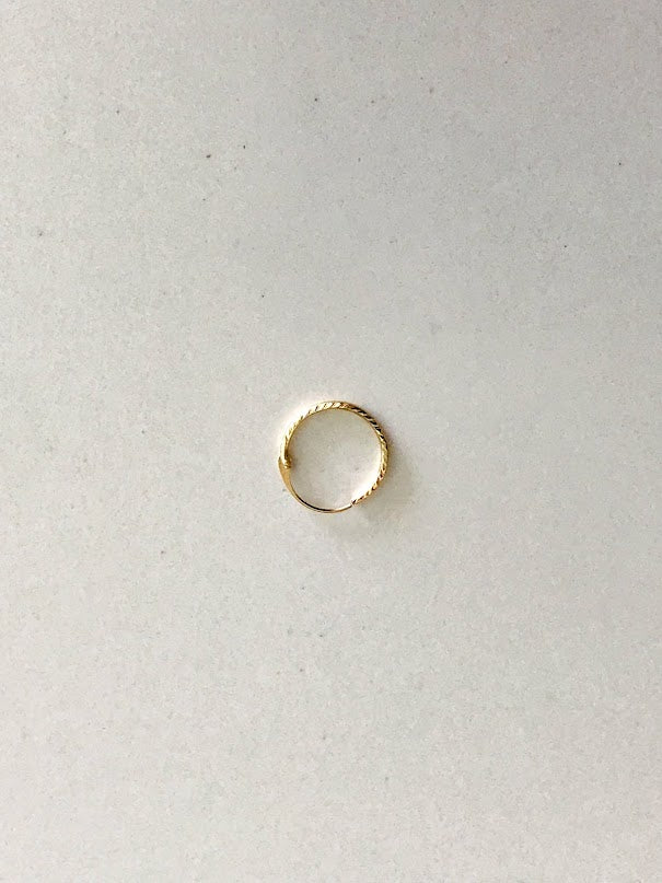 14K Yellow Gold, Open Hoop with Closure Nose or Ear Ring, Yellow Gold Nose or Ear Ring, Hoop Nose or Ear Ring