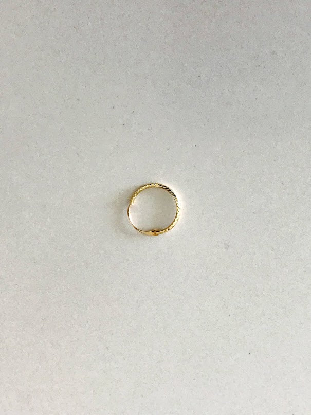 14K Yellow Gold, Open Hoop with Closure Nose or Ear Ring, Yellow Gold Nose or Ear Ring, Hoop Nose or Ear Ring