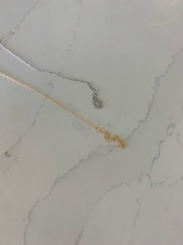 Pearl Necklace in Sterling Silver and Gold Vermeil