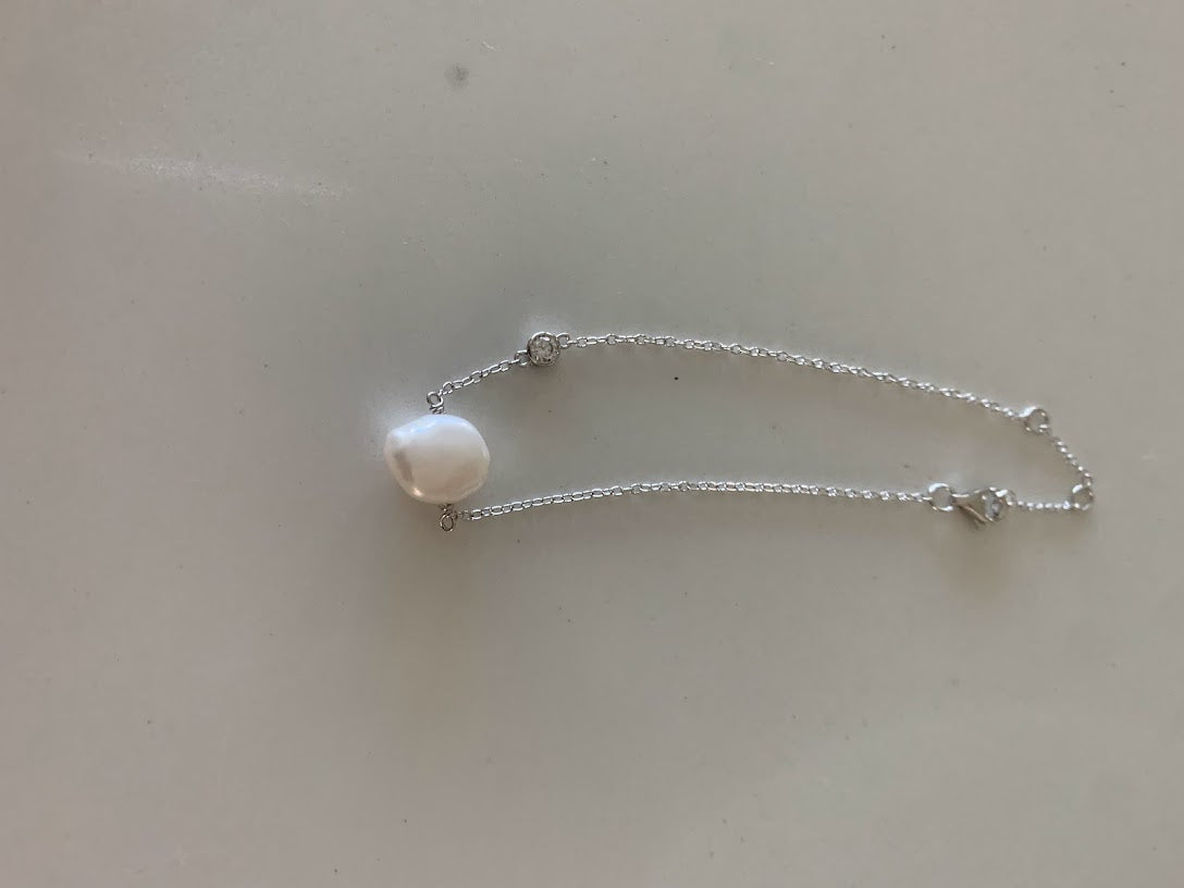 Genuine Pearl Bracelet | Sterling Silver Bracelet | Real Freshwater Pearl Jewelry | Gift for her | Bridesmaid | Minimalist Bracelet