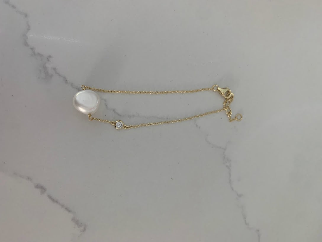 Genuine Pearl Bracelet | Sterling Silver Bracelet | Real Freshwater Pearl Jewelry | Gift for her | Bridesmaid | Minimalist Bracelet