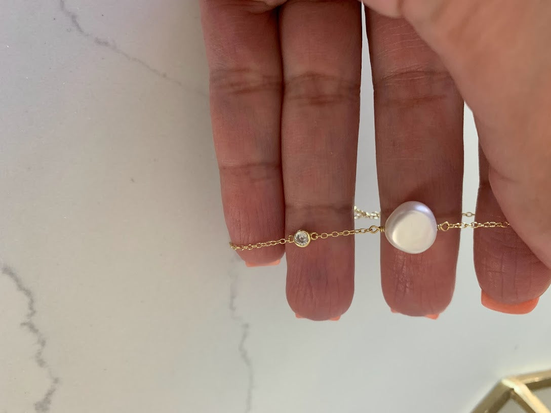 Genuine Pearl Bracelet | Sterling Silver Bracelet | Real Freshwater Pearl Jewelry | Gift for her | Bridesmaid | Minimalist Bracelet