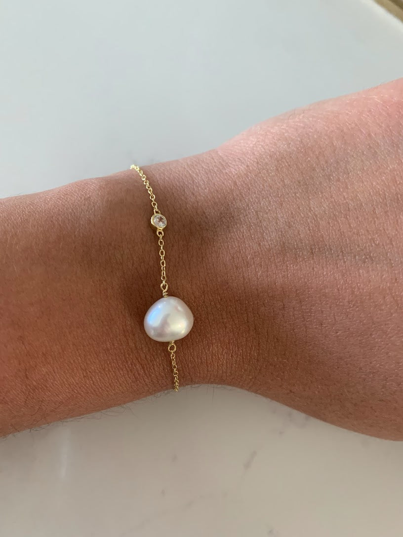 Genuine Pearl Bracelet | Sterling Silver Bracelet | Real Freshwater Pearl Jewelry | Gift for her | Bridesmaid | Minimalist Bracelet
