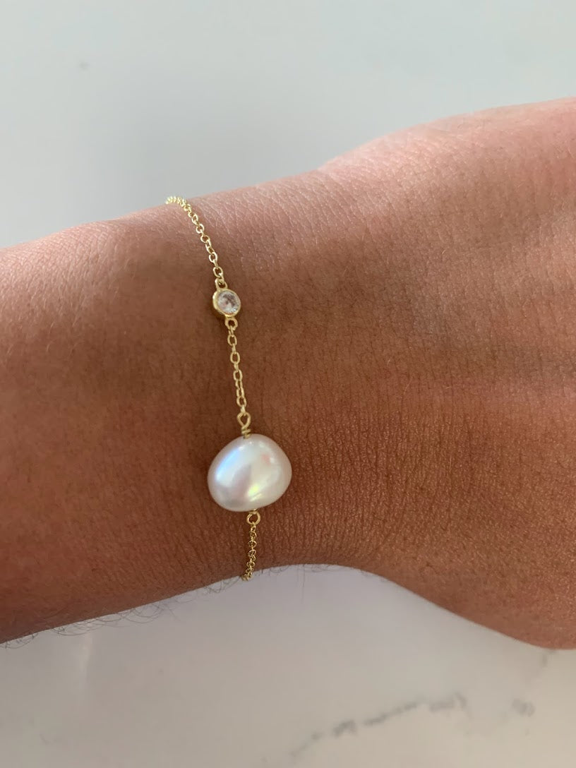 Genuine Pearl Bracelet | Sterling Silver Bracelet | Real Freshwater Pearl Jewelry | Gift for her | Bridesmaid | Minimalist Bracelet