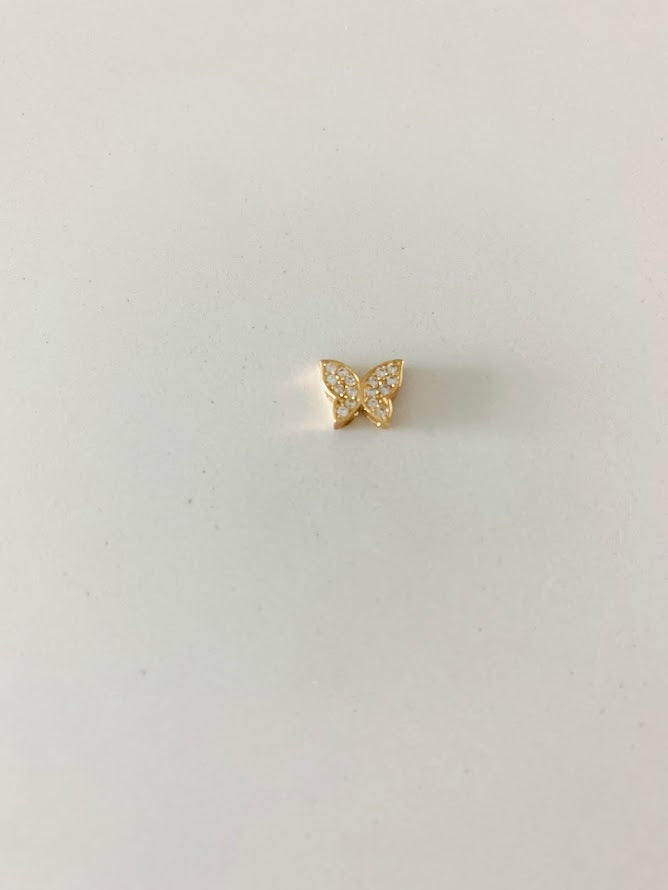 14K Solid Gold Butterfly Pendant with ZC | Yellow Gold Pendant | Butterfly Pendant | 14K Solid Gold Pendant