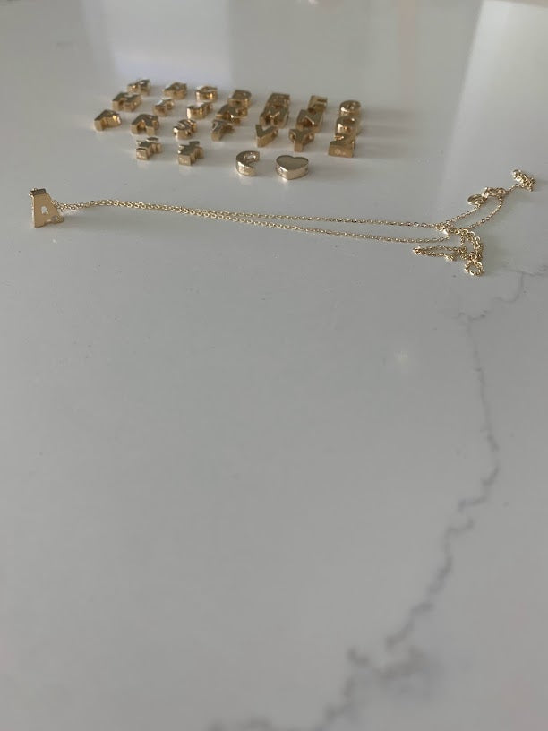 Initial and 2MM 14K Yellow Gold Twisted Mirror Chain in Yellow Gold