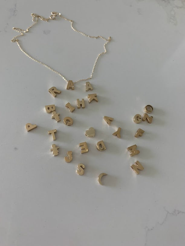 Initial and 2MM 14K Yellow Gold Twisted Mirror Chain in Yellow Gold