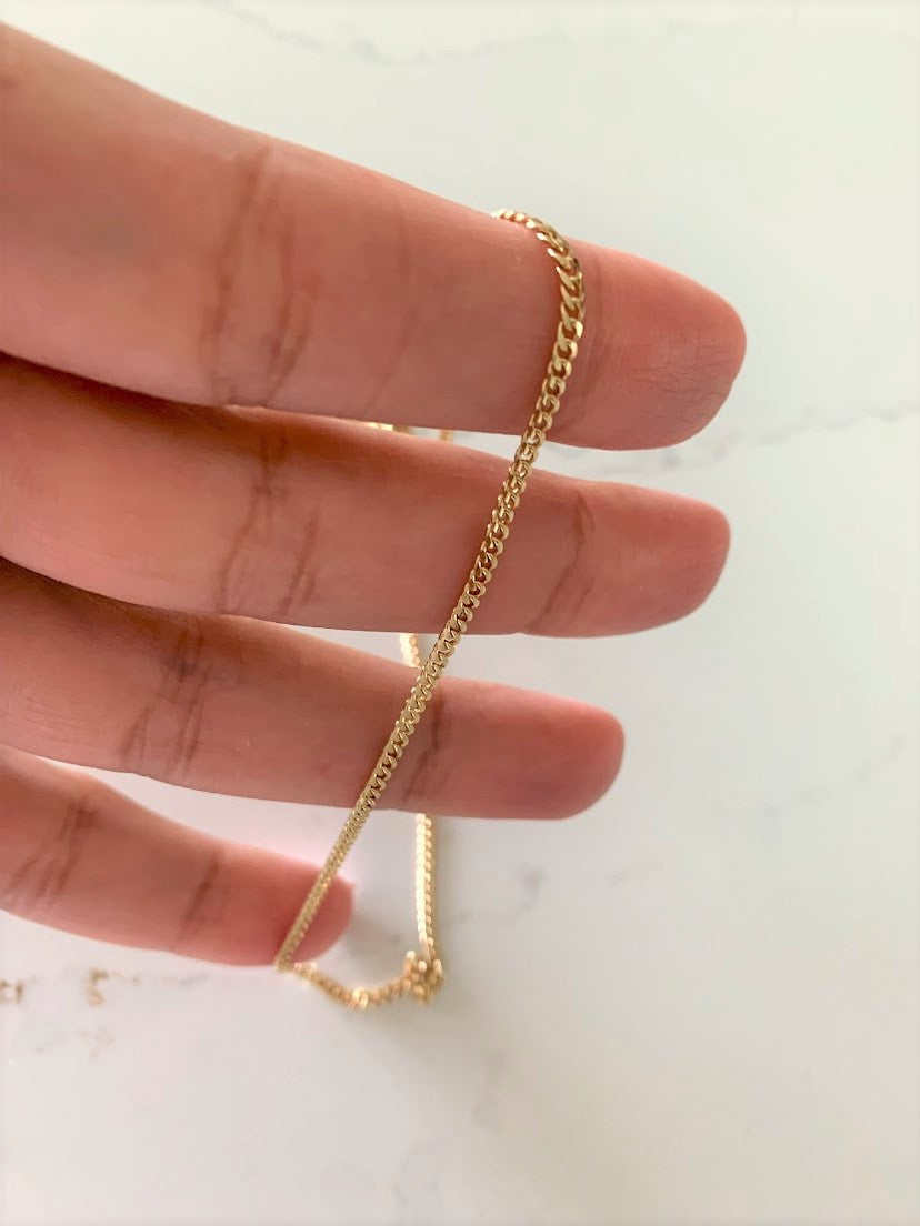 2.2MM 14K Gold SOLID Miami Cuban Link Chain | 14K Gold Curb Link Chain | Layering Gold Chain | SOLID GOLD