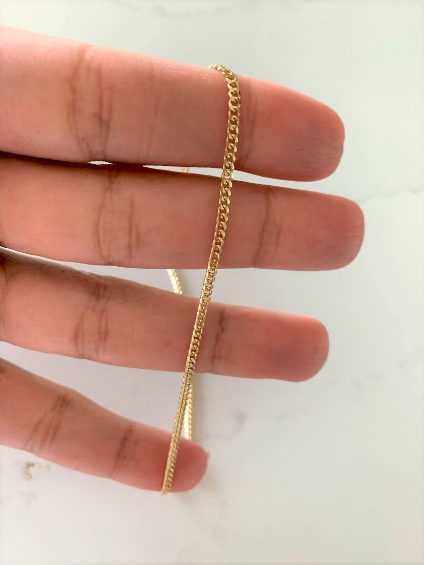 2.2MM 14K Gold SOLID Miami Cuban Link Chain | 14K Gold Curb Link Chain | Layering Gold Chain | SOLID GOLD
