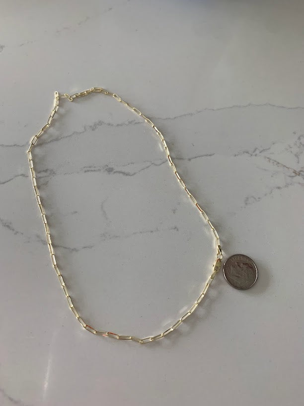 1.8MM Solid 14K Gold Triangle Paperclip Chain