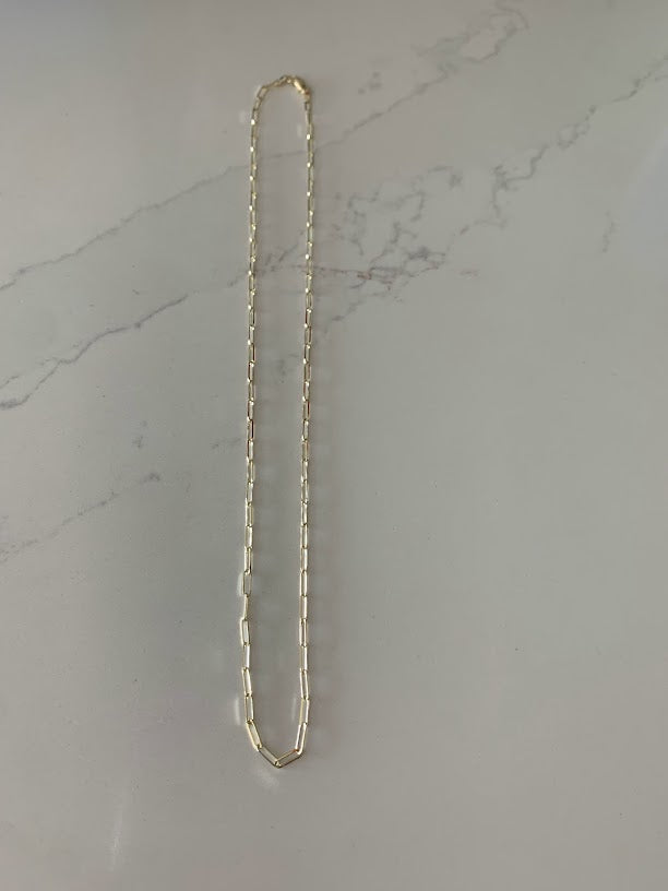 1.8MM Solid 14K Gold Triangle Paperclip Chain