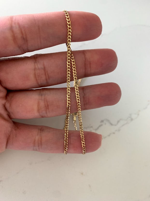 2MM 14K Gold Cuban Link Chain | 14K Gold Cuban Chain | Layering Gold Chain | SOLID GOLD