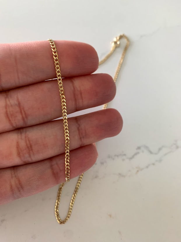 2MM 14K Gold Cuban Link Chain | 14K Gold Cuban Chain | Layering Gold Chain | SOLID GOLD