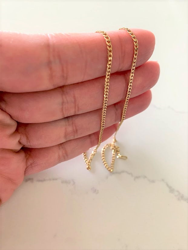 2MM 14K Gold Cuban Link Chain | 14K Gold Cuban Chain | Layering Gold Chain | SOLID GOLD