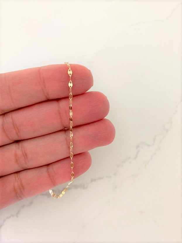 2MM 14K Yellow Gold Twisted Mirror Chain in Yellow Gold