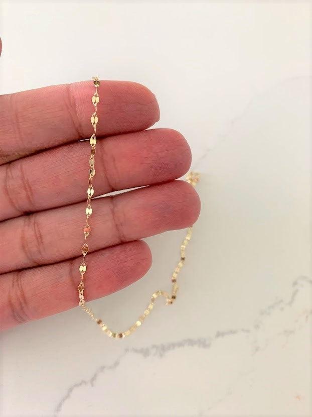 2MM 14K Yellow Gold Twisted Mirror Chain in Yellow Gold