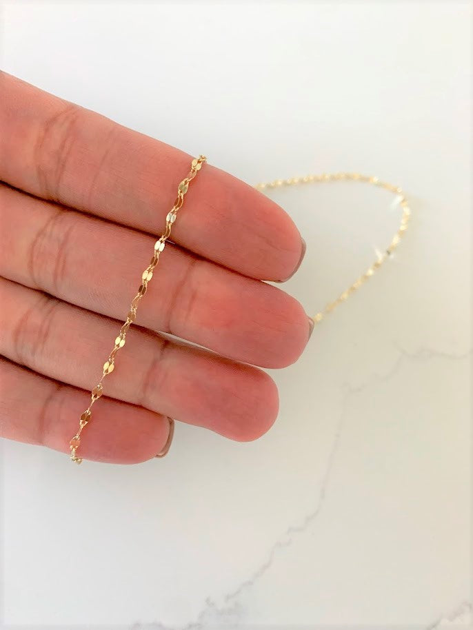 2MM 14K Yellow Gold Twisted Mirror Chain in Yellow Gold