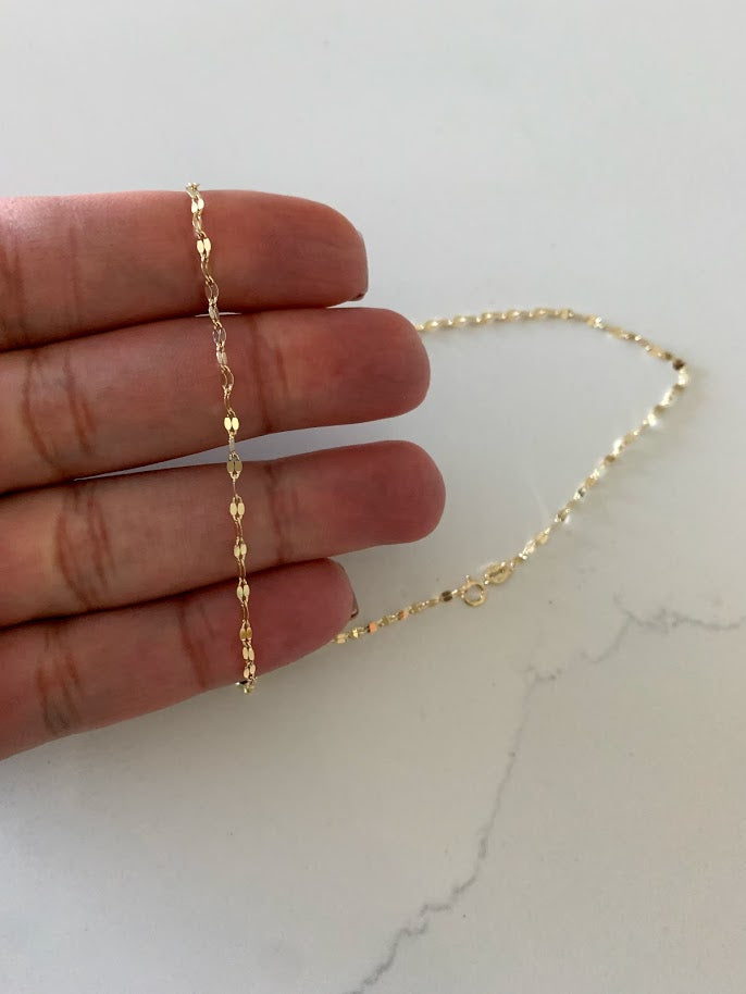 2MM 14K Yellow Gold Twisted Mirror Chain in Yellow Gold