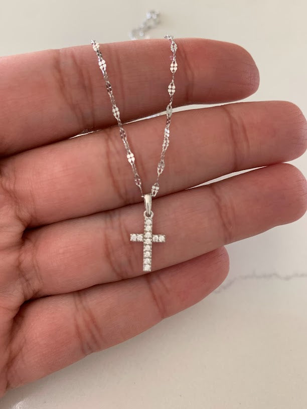 14K White Gold Mirror Chain, Gold Chain, 1.7mm Twisted Diamond Cut Mirror Chain