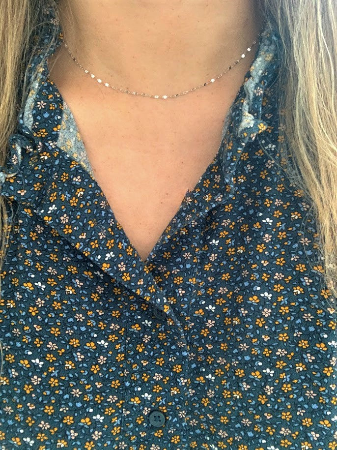 1.7MM 14K White Gold Twisted Mirror Chain