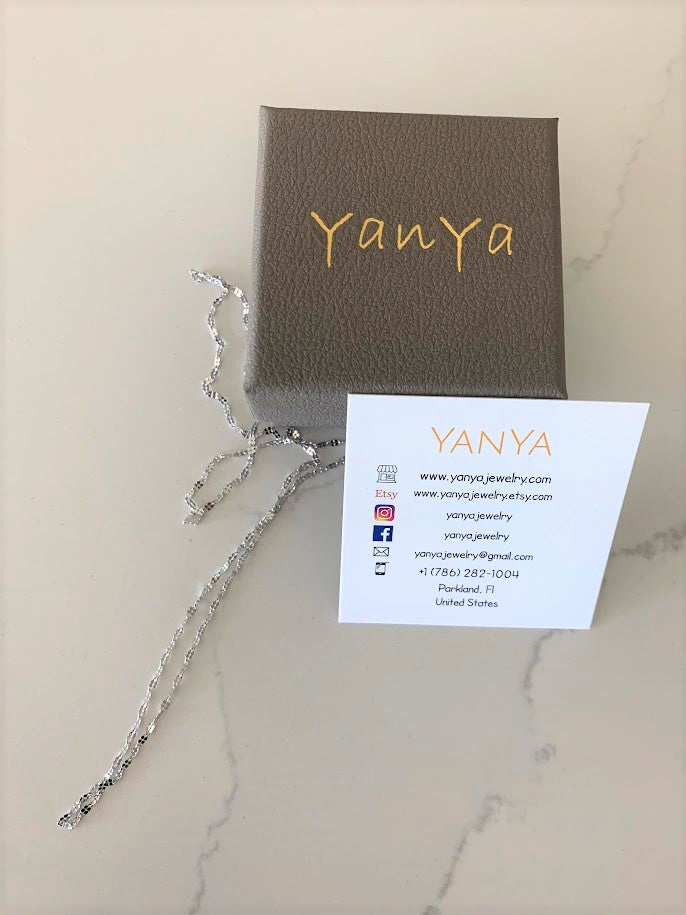 1.7MM 14K White Gold Twisted Mirror Chain