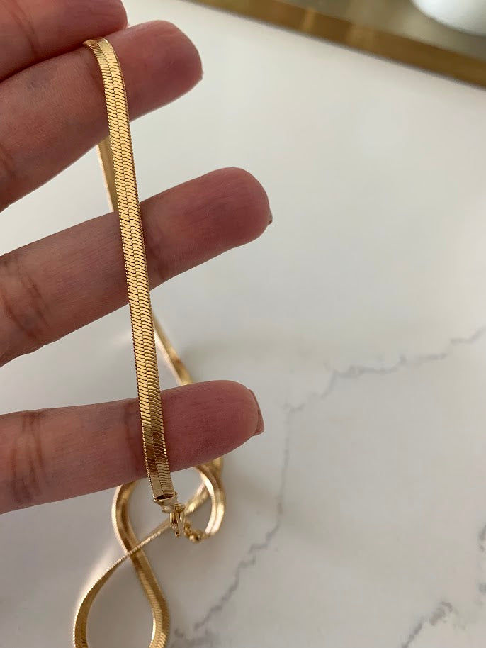 4MM Gold-Filled Herringbone Necklace