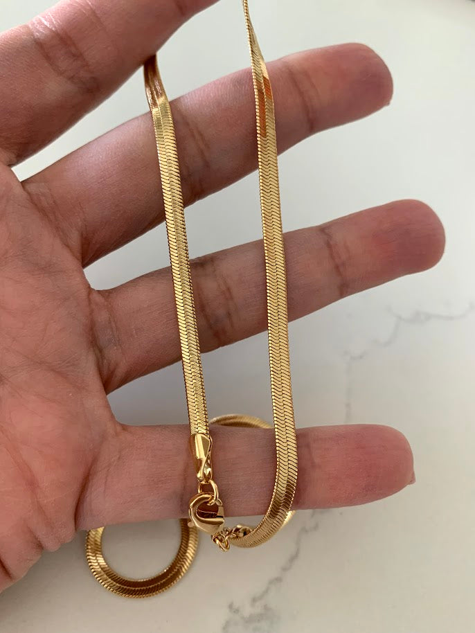 4MM Gold-Filled Herringbone Necklace