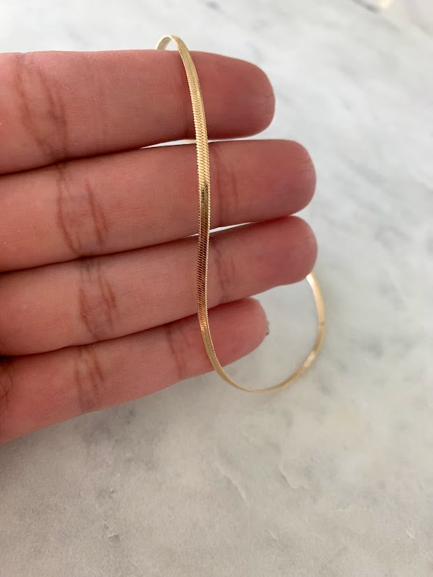 2MM Gold-Filled Herringbone Necklace | Herringbone Necklace | Snake Chain Necklace