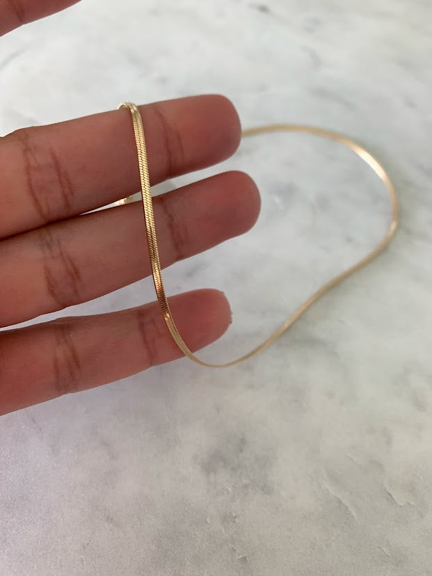 2MM Gold-Filled Herringbone Necklace | Herringbone Necklace | Snake Chain Necklace