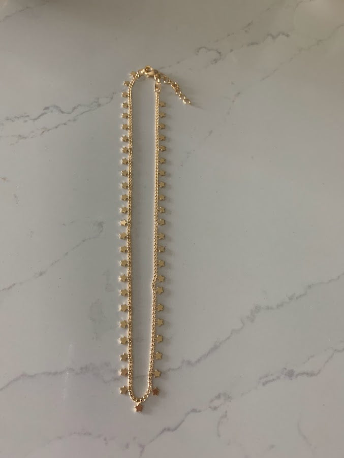 Gold Stars Chain Choker Necklace | Gold-filled | 14"+2" Choker