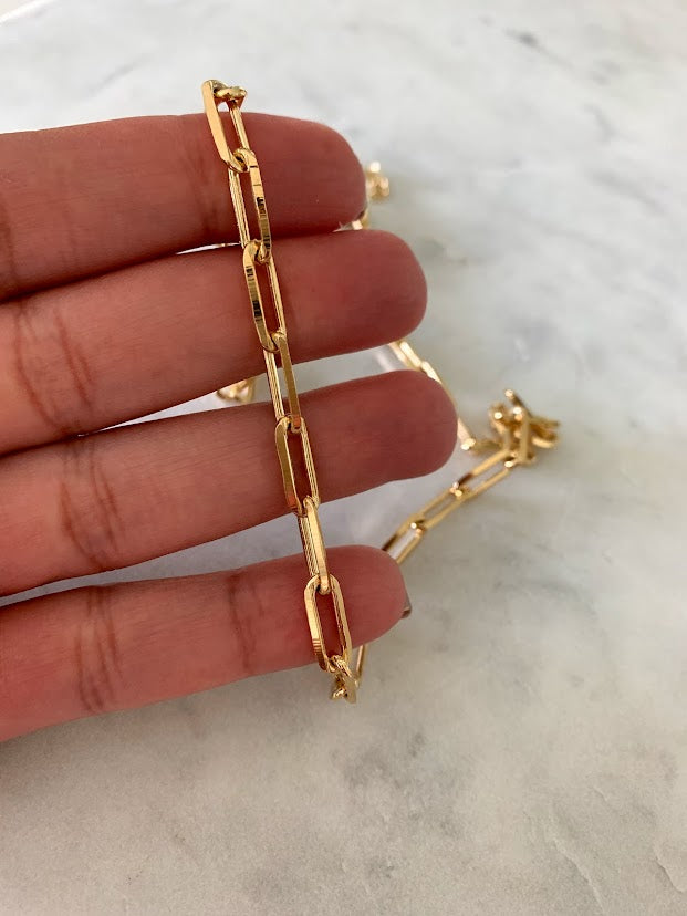 Thick Large Link Paperclip Chain Necklace | Gold Filled