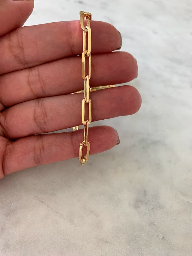Thick Large Link Paperclip Chain Necklace | Gold Filled