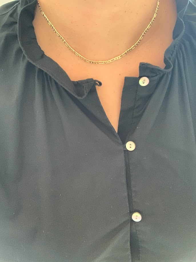 3MM Dainty Figaro Necklace in Gold-filled | Best Seller