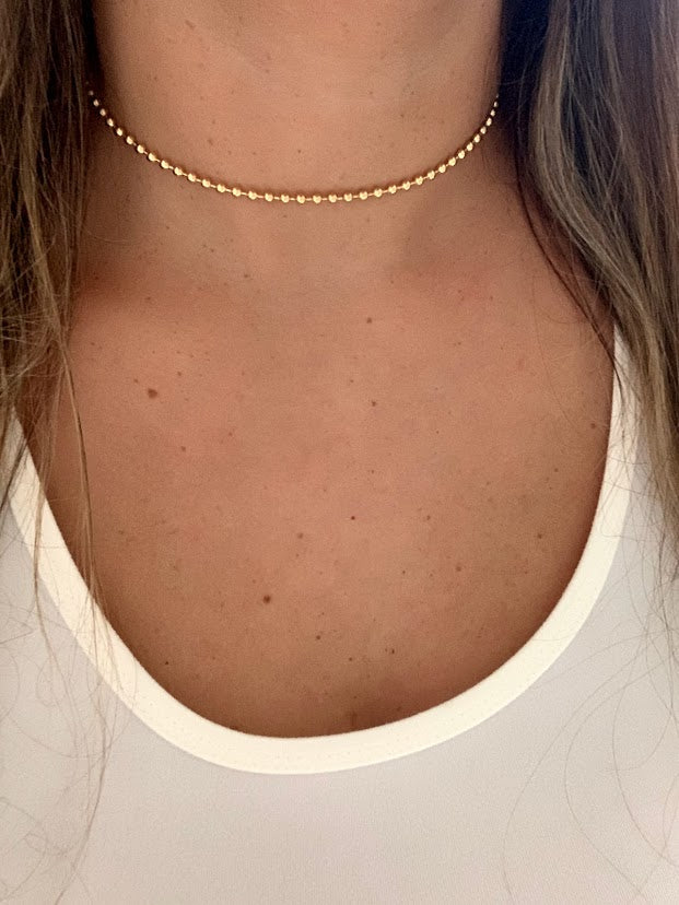 3MM Beaded Gold-filled Necklace