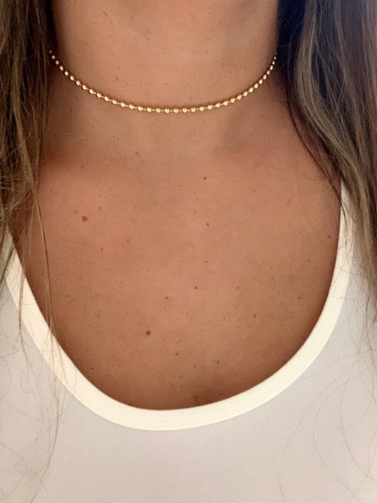 3MM Beaded Gold-filled Necklace