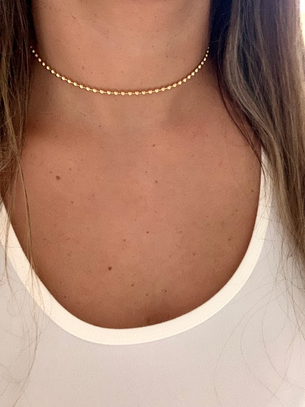 3MM Beaded Gold-filled Necklace