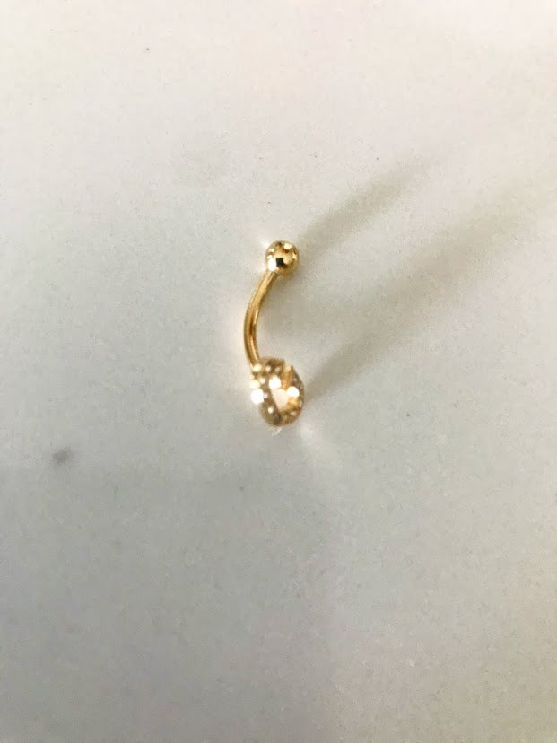 14K Solid Gold | CZ Heart Belly Button Rings | Navel Piercing |Belly Barbell | Belly Button Jewelry | Heart Shaped Navel Piercing