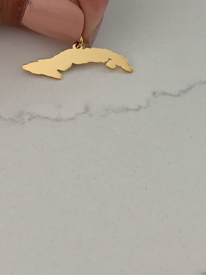 14K GOLD Map of Cuba | 14K GOLD Mapa de Cuba | Isla de Cuba Map