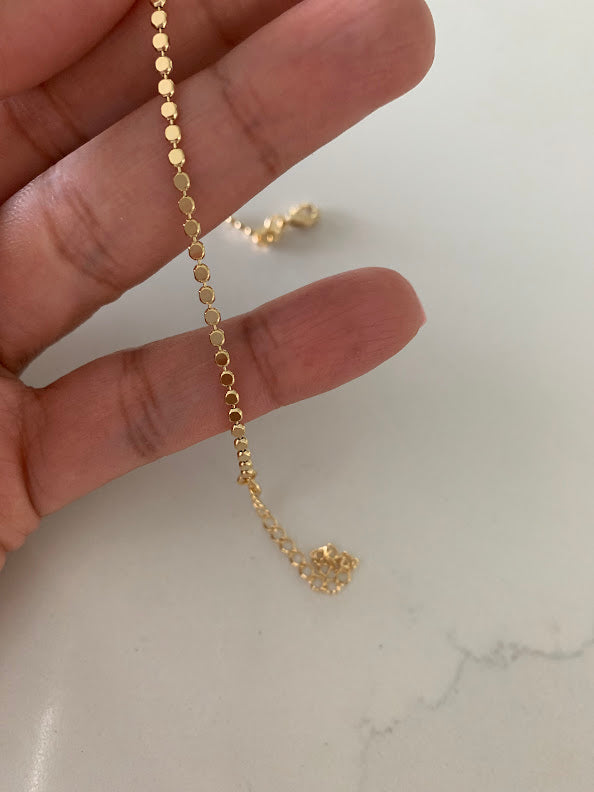Gold Flat Beaded Bracelet | 14K Gold Filled Delicate Bracelet | Gold Bracelet | Layering Bracelet Minimalist | Gold-filled Bracelets