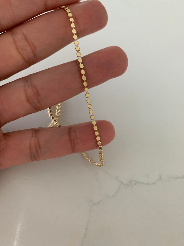 Gold Flat Beaded Bracelet | 14K Gold Filled Delicate Bracelet | Gold Bracelet | Layering Bracelet Minimalist | Gold-filled Bracelets