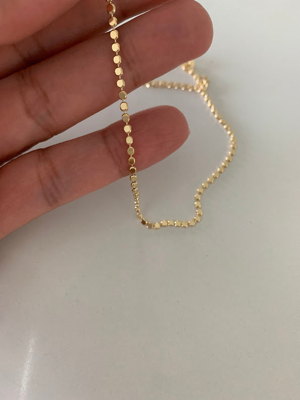 Gold Flat Beaded Bracelet | 14K Gold Filled Delicate Bracelet | Gold Bracelet | Layering Bracelet Minimalist | Gold-filled Bracelets