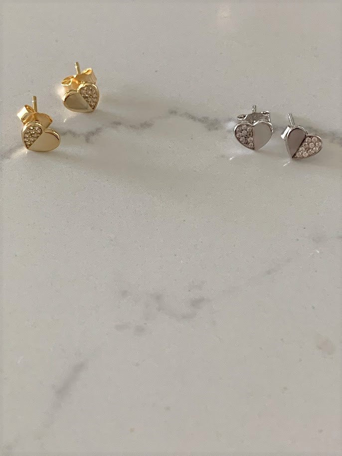 6MM Heart Studs | CZ Stud Earrings