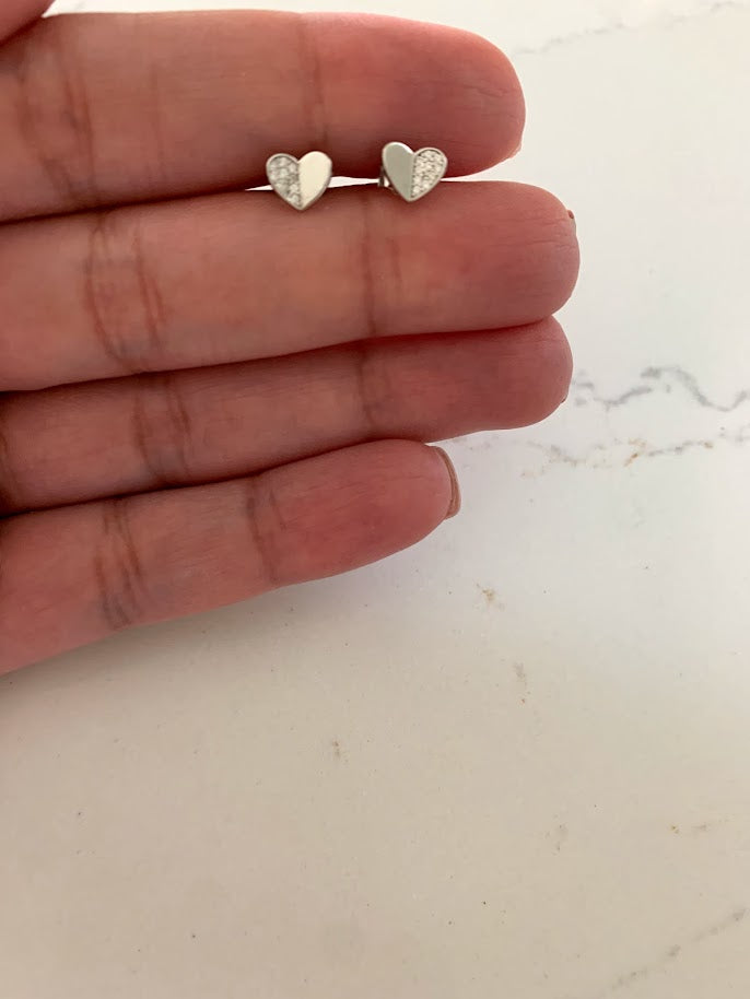 6MM Heart Studs | CZ Stud Earrings