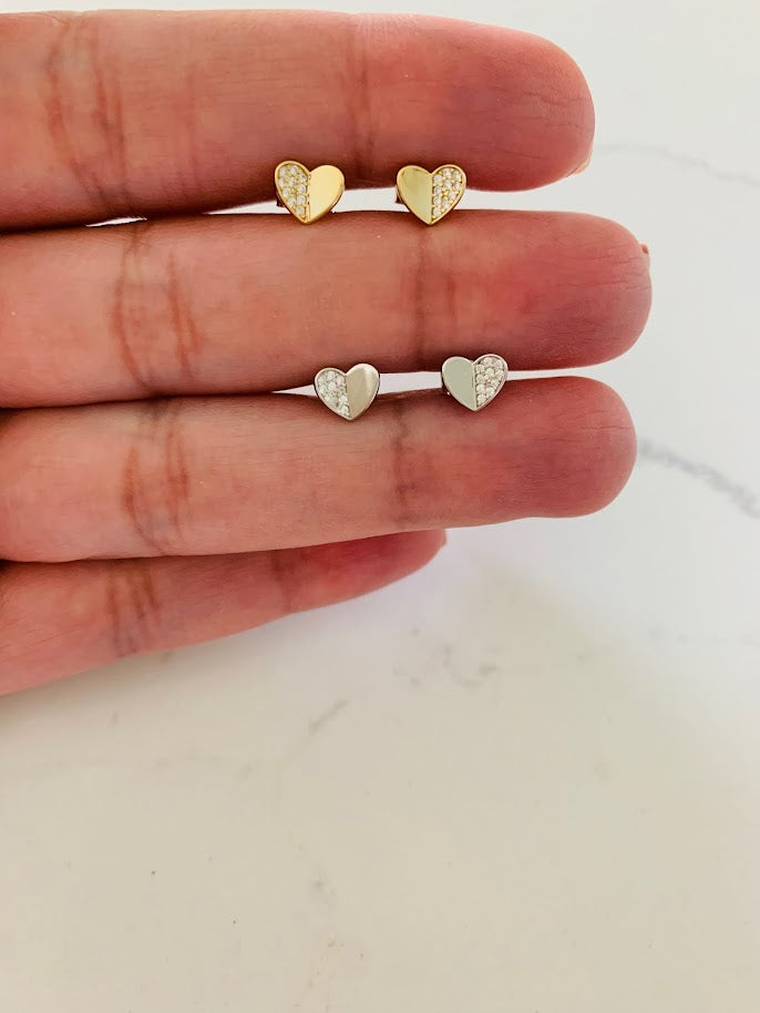 6MM Heart Studs | CZ Stud Earrings