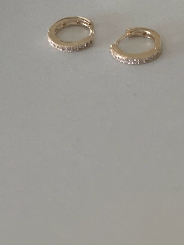 10MM Huggie Hoop Earrings, Pave Dainty Hoop Earrings, Huggie Earrings, Hoop Earrings, Everyday Earrings, Dainty Earrings, CZ Huggies, Hoops